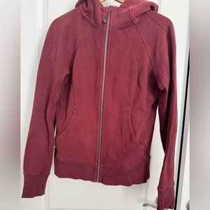 Lululemon Scuba Full-Zip Hoodie in Burgundy- size 8 / US M/L